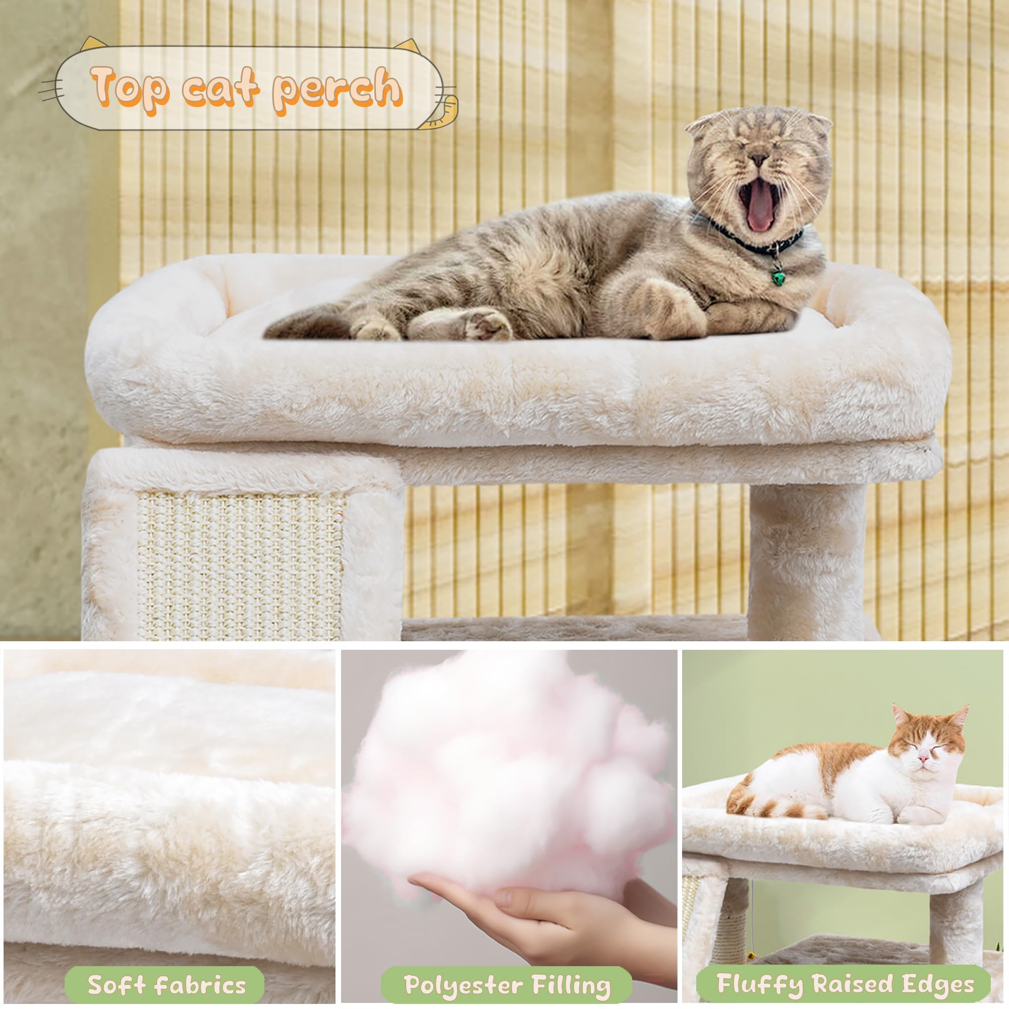 Small Cat Tree For Indoor Cats,Cat Tower With Cat Scratching Post And Board,Cat House With Cat Perch For Kitten & Adult Cats, Ca